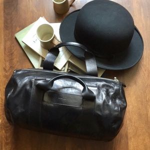 Helmut Lang Vintage Black Leather Satchel Hand Bag